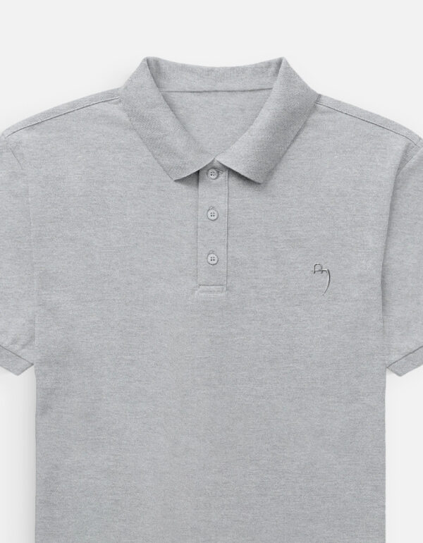 Premium Grey Melange Men’s Polo T-Shirt – 100% Cotton