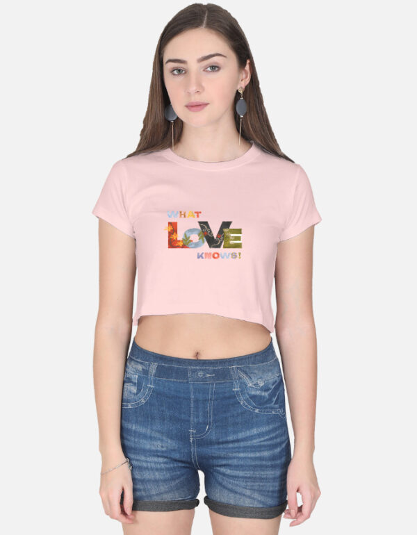 "What Love Knows" Light Baby Pink Crop Top