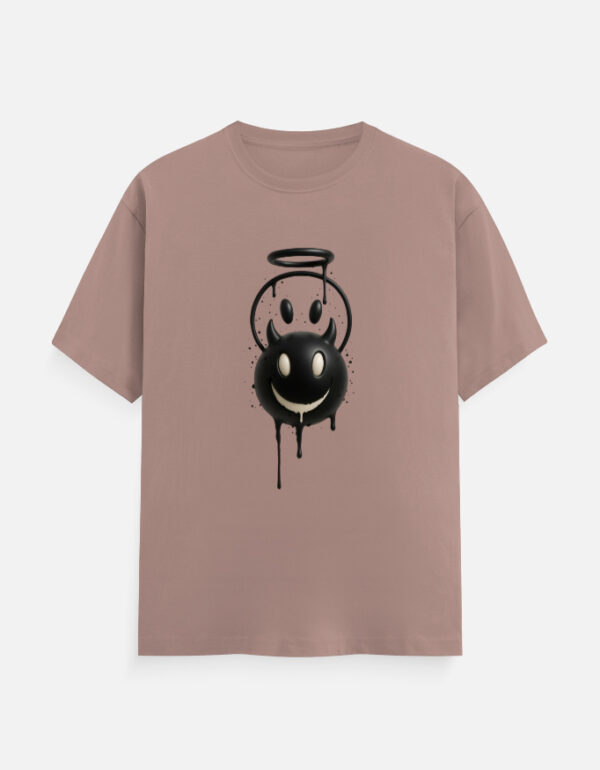 Angel-Devil Drip Graphic Classic Crew T-Shirt