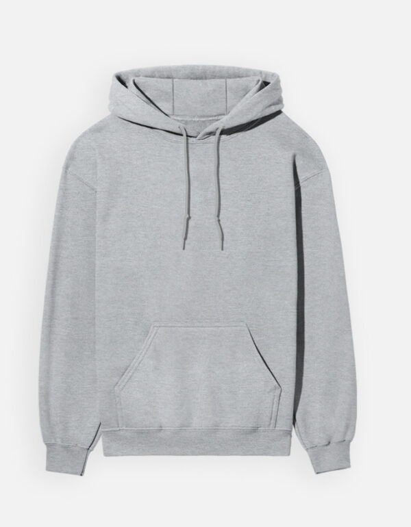 Plain Grey Melange Hoodie – Premium Heavyweight Cotton
