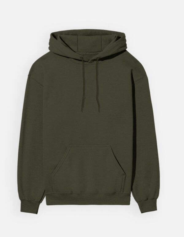 Plain Olive Green Hoodie – Premium Heavyweight Cotton Comfort