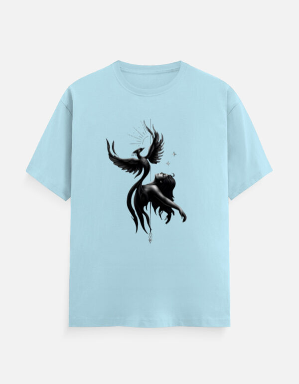 Rebirth in Style – Celestial Phoenix Cotton Crew T-Shirt