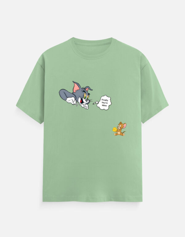 Oversized Classic Cotton T-Shirt (240 GSM) – Tom & Jerry Cartoon Graphic